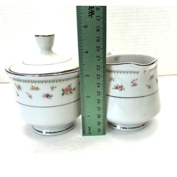 Vintage Abingdon Discontinued  Floral Fine Porcelain China Sugar/Creamer Japan - Picture 9 of 11